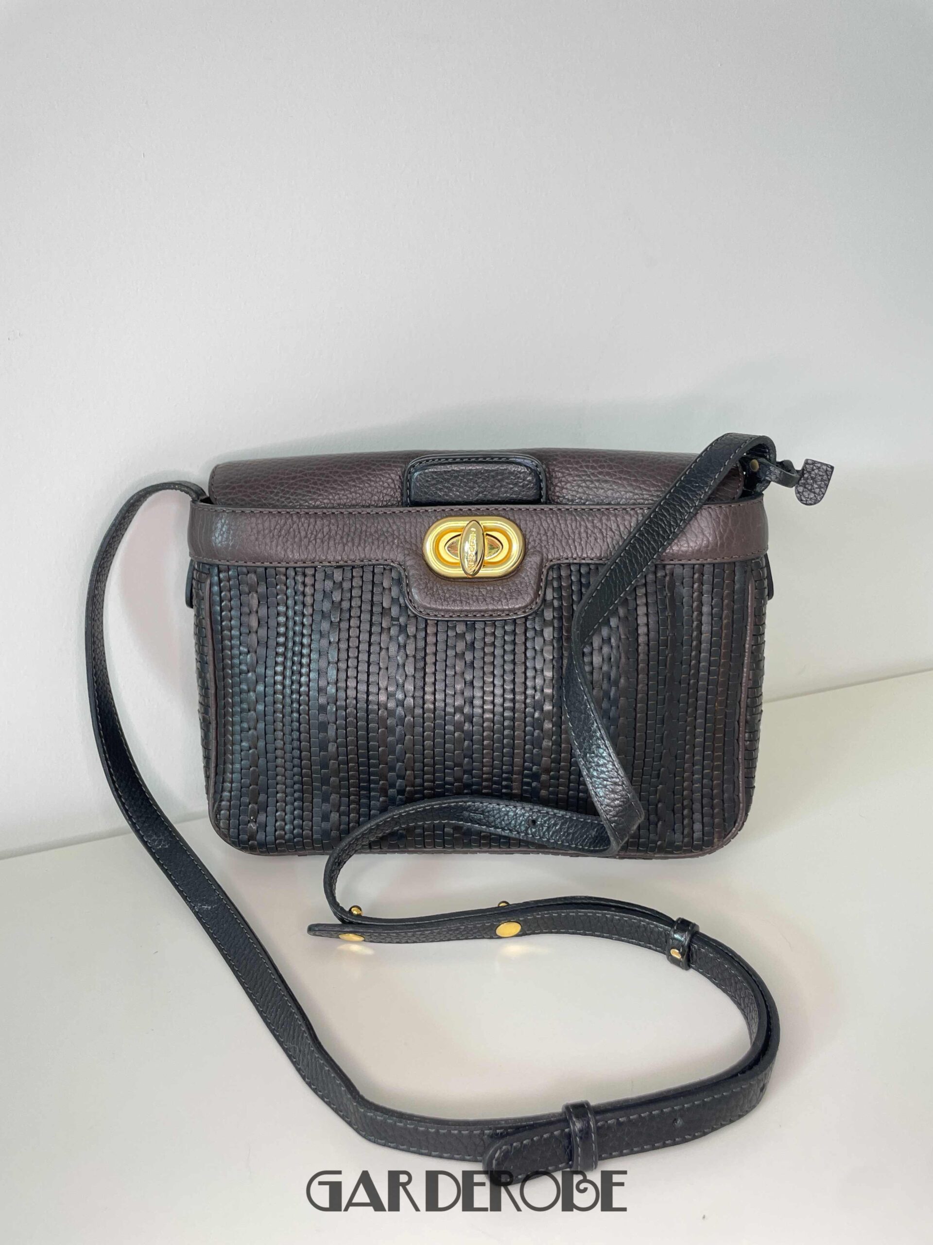 Miroir Pour Sac Delvaux Bruxelles En Cuir Noir Vintage - Accessoire Signé, Chic Et Pratique !